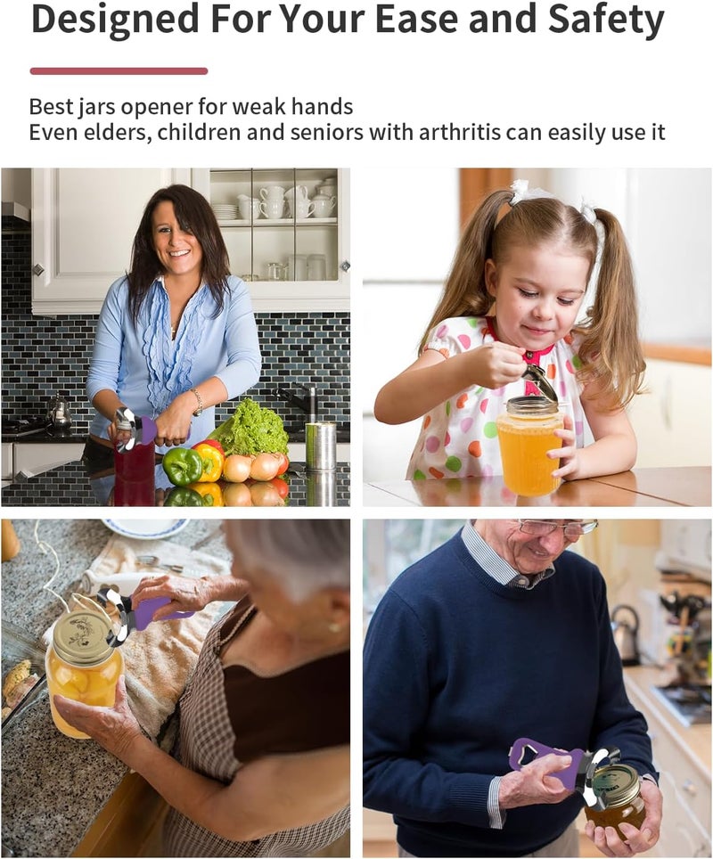 CYDW Mason Jar Opener Tool with No Lid Dents or Damage, Can Opener Manual Multi-Purpose, Easy Twist Manual Handheld Top Remover Utensil, Canning Supplies Tools and Bottle Opener, Made For Lifetime - Image 5
